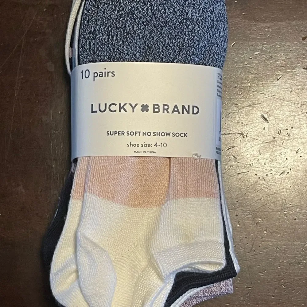 Lucky Brand 10 pk super soft no show socks ladies woman